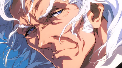 复古日漫风格插画老头