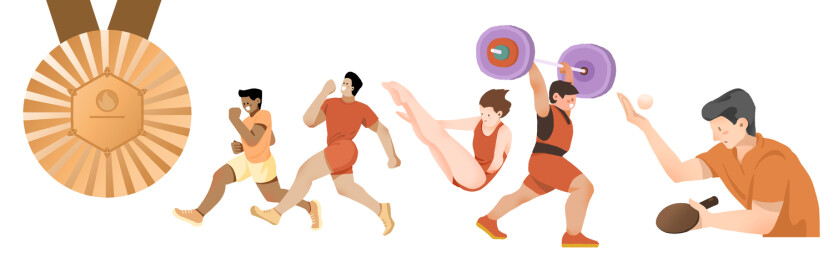 奥运会夺冠热门体育项目插画