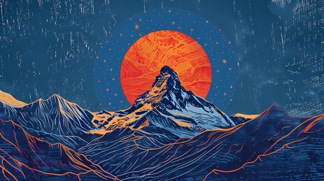 山谷日出抽象艺术海报背景