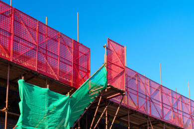 中山公园内的古建维修围挡