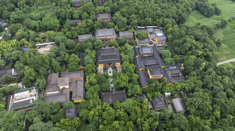 杭州灵隐景区灵隐寺航拍