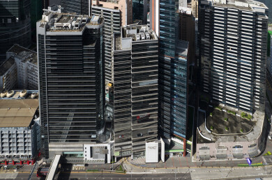 中国香港观塘创纪之城航拍城市建筑风光