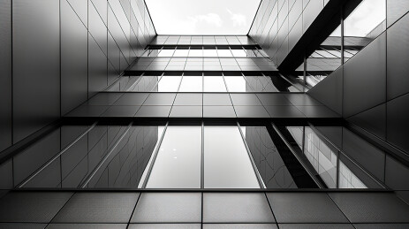 城市建筑的低角度视角