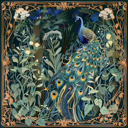 孔雀与植物花纹