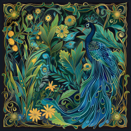 孔雀与植物花纹