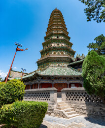 山西临汾广胜寺琉璃塔，中国古建筑旅游景点