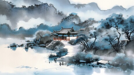 国潮水墨风景