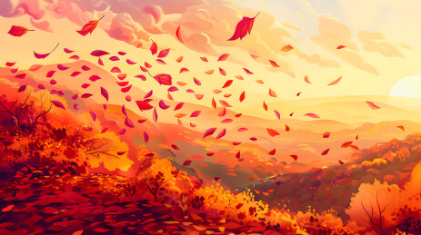 秋天风景插画