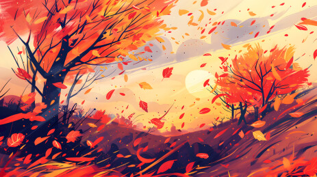 秋天风景插画