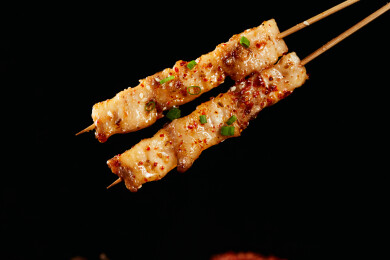 烧烤五花肉串