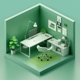 绿色办公3D图标