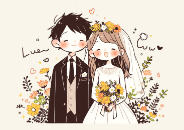 婚礼上结婚的新郎新娘