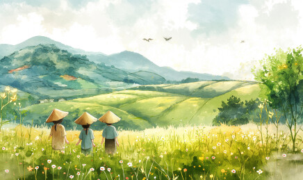 农民在田野间劳动