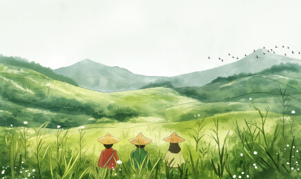 农民在田野间劳动