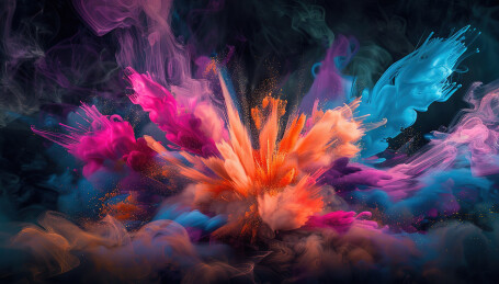 颜料在水中的特写镜头