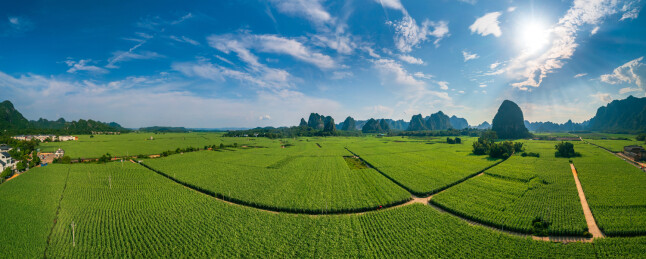 广西龙州县天琴古寨风景区唯美风景