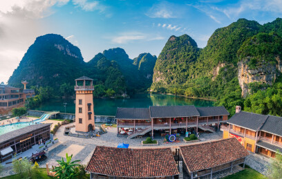 广西龙州县天琴古寨风景区唯美风景