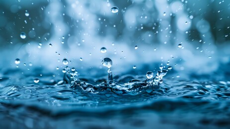 雨滴落在水面上
