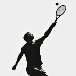 一个网球运动员正在赛场上比赛打球