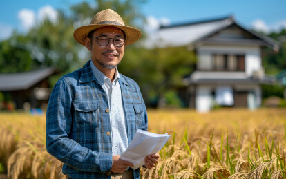 农业专家视察农田