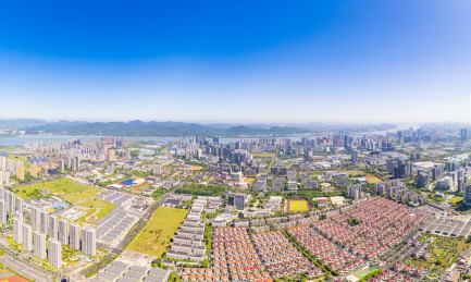 杭州居住小区城市建筑风景航拍
