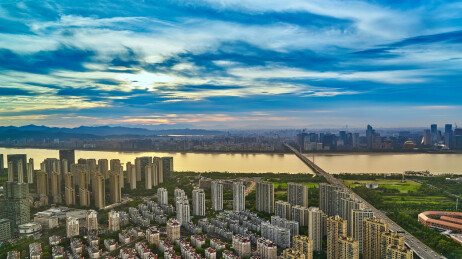 杭州滨江城市天际线风光