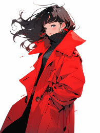 红色大衣女孩