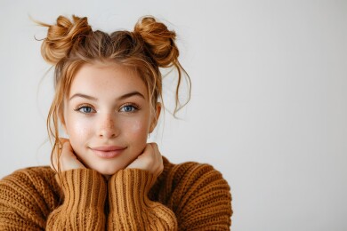 雀斑棕发美女头像