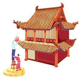 国风新春元素建筑