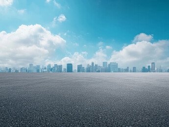 3D沥蓝天白云抽象的户外空间汽车广告背景