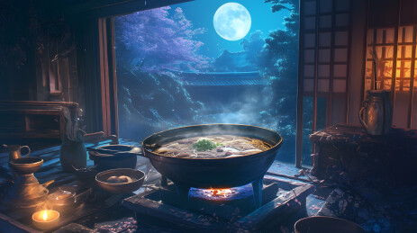 中秋节食物美食插画