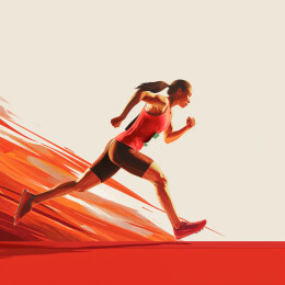 一个赛跑田径运动员跑步