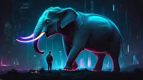 赛博朋克风大象