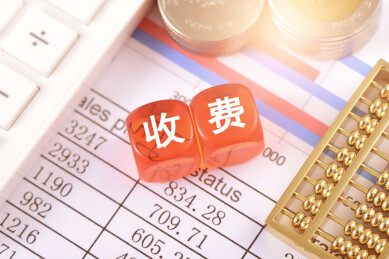 数据图表上放着文字积木收费