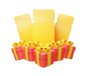 电商优惠打折优惠券礼盒3D