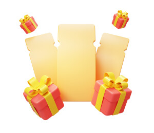 电商优惠打折优惠券礼盒3D