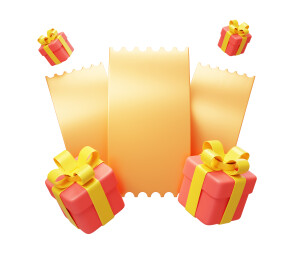 电商优惠打折优惠券礼盒3D