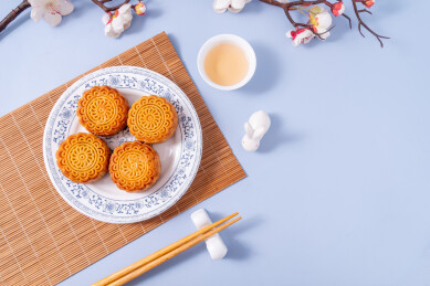 中国风中秋节美食月饼