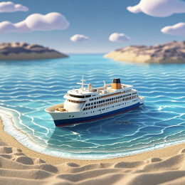3D海上邮轮假期出行度假