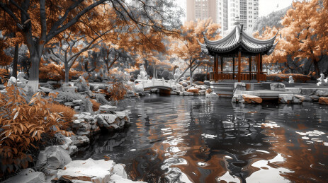 秋意浓中式园林