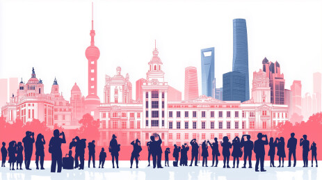 中国上海陆家嘴插画