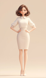 3D卡通秘书女人