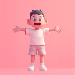 3D卡通热情男孩