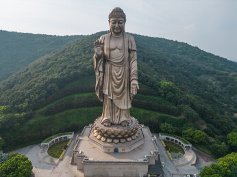 航拍无锡灵山大佛佛像