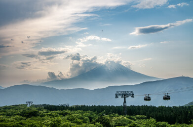 日本箱根大涌谷景区附近自然风光