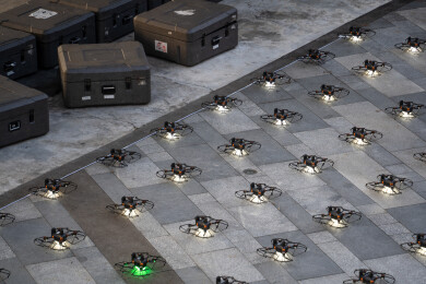 广场空地无人机群