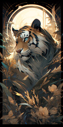 动物卡牌老虎插画设计