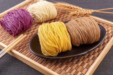 紫薯 淮山 荞麦 南瓜竹升面干面块特写