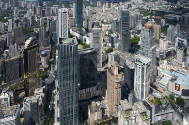 中国江苏南京新街口航拍城市建筑风光