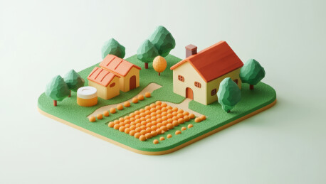 3D可爱农庄白色背景